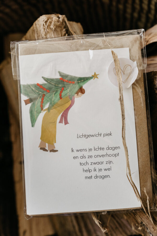 Set van 5 Kerstkaarten - unieke poëziekaarten